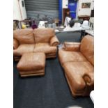 2 DISTRESSED LEATHER 2 SEATER SETTEES