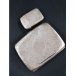 SILVER CIGARETTE CASE AND VESTA 93G