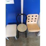 2 CHAIRS AND STOOL