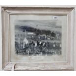 OLD FRAMED BLACK AND WHITE PHOTOGRAPH DOWNPATRICK RACES
