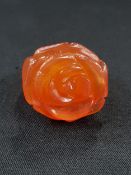 CORNELIAN STONE CARVED 'ROSE' RING