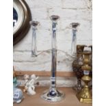 LARGE 3 POINT SILVER PLATE CANDLELABRA