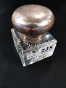 SILVER TOPPED INKWELL - ENGLISH HALLMARKS