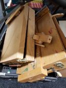 CRATE OF ARTISTS EASELS
