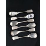 6 IRISH SILVER SPOONS 5" DUBLIN 1847/48