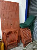 LARGE GARDEN TABLE AND CHAIRS