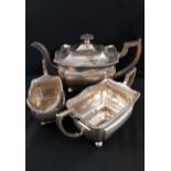 3 PIECE IRISH SILVER TEA SERVICE DUBLIN 1809 CIRCA 1.426KG