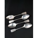 4 IRISH SILVER SPOONS 7" DUBLIN 1831/32 CIRCA 142G