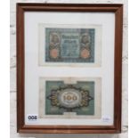 FRAMED BANK NOTES