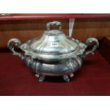 LARGE DECORATIVE SILVER PLATED TUREEN