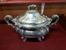 LARGE DECORATIVE SILVER PLATED TUREEN