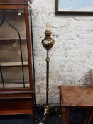 BRASS RISE AND FALL LAMP