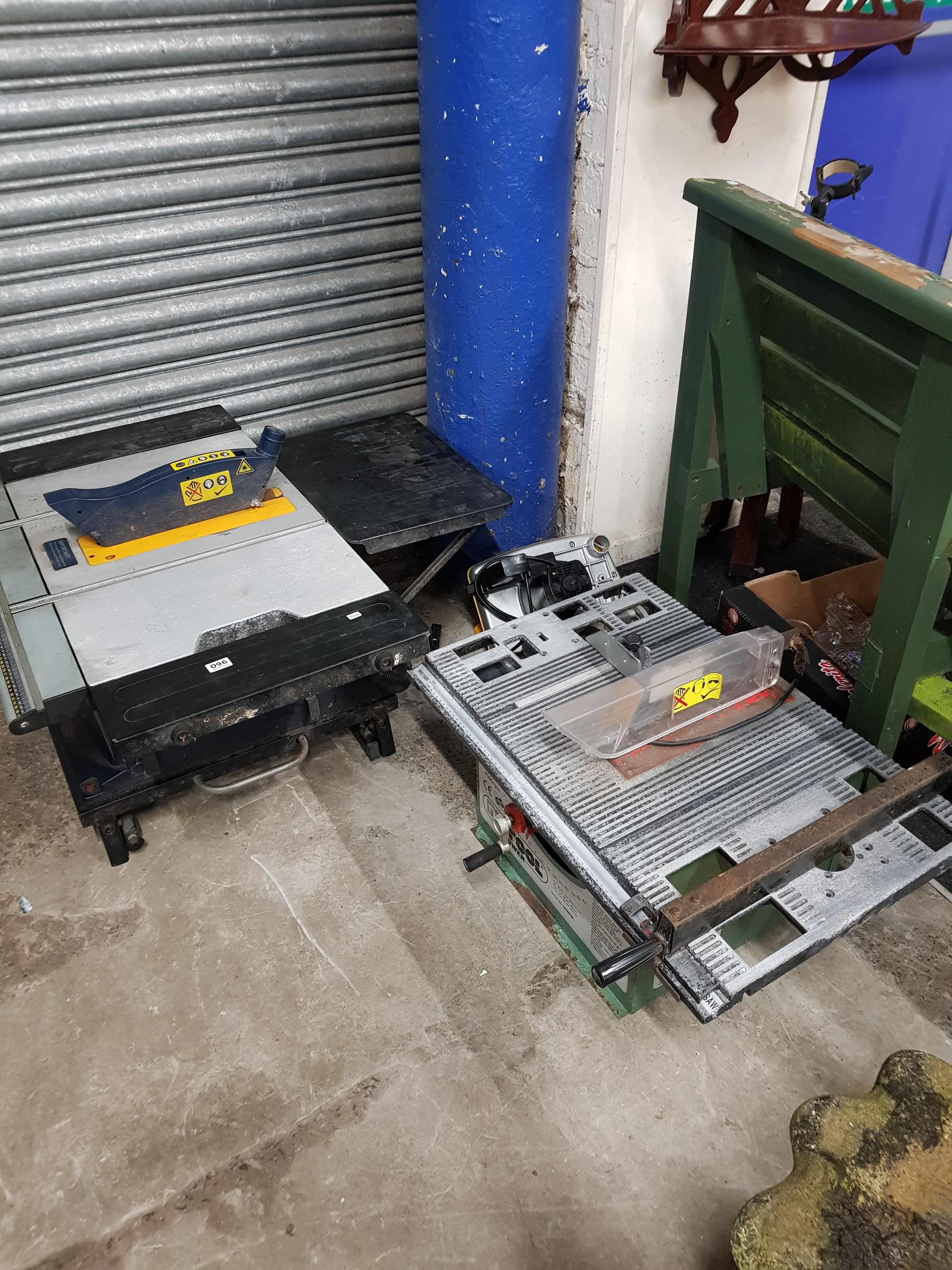 BENCH SAW, TABLE SAW AND A CHOP SAW