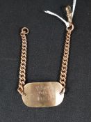 WORLD WAR II SOLDIERS IDENTITY BRACELET