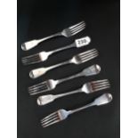 SET OF 6 ANTIQUE IRISH SILVER FORKS 197G