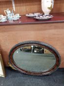 2 GILT FRAMED MIRRORS AND OVAL MIRROR