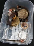 QUANTITY OF WATCHES, COINS AND WATCH PARTS