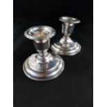 PAIR OF SILVER CANDLESTICKS