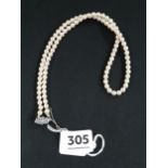 PEARL NECKLACE WITH SILVER CATCH
