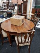 ANTIQUE MAHOGANY DINING TABLE & 4 CHAIRS