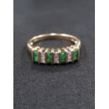 9 carat gold diamond & emerald ring