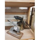 OLD BLOW LAMP AND STAMP PRESS