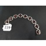 SILVER MARCASITE & GARNET BRACELET