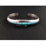 SILVER AND TURQUOISE BRACELET