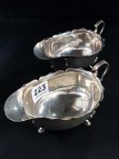 PAIR OF ANTIQUE SILVER SAUCE BOATS 170G