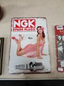 SMALL NGK SPARK PLUGS METAL SIGN