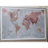 LARGE FRAMED WORLD MAP