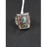 HEAVY SILVER MOTHER OF PEARL RING