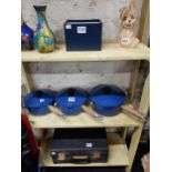 SET OF BLUE LE CREUSET CAST IRON AND ENAMEL SAUCEPANS