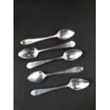 5 ITEMS OF IRISH ANTIQUE SILVER SPOONS 62G