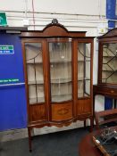 EDWARDIAN BOW FRONTED DISPLAY CABINET