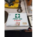 OLD FIRST AID TIN AND ORIGINAL CONTENTS