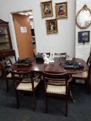 MID CENTURY DINING TABLE AND 6 CHAIRS