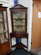 EDWARDIAN CORNER CABINET (GLASS CRACKED)