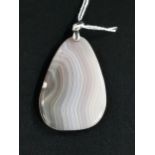SILVER MOUNTED LARGE AGATE PENDANT