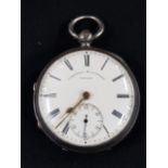 SILVER POCKET WATCH AND 2 KEYS