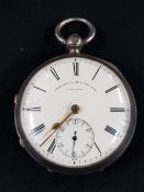 SILVER POCKET WATCH AND 2 KEYS