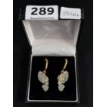 PAIR OF GOLD PLATE BLUE STONE BUTTERFLY EARRINGS