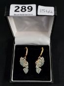 PAIR OF GOLD PLATE BLUE STONE BUTTERFLY EARRINGS