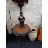 TABLE, CANDLESTICK & DRUM TABLE