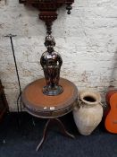TABLE, CANDLESTICK & DRUM TABLE