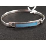 SILVER BANGLE MOTHER OF PEARL INSET
