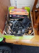 BOX LOT TO INCLUDE CONSOLE CONTROLLERS,ATARI ST GAMES ETC