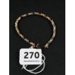 14 carat gold sapphire & diamond line bracelet 8.3 grams