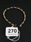 14 carat gold sapphire & diamond line bracelet 8.3 grams