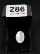 LARGE SILVER MOTHER OF PEARL RING